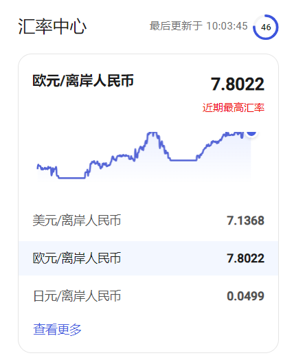 汇率中心位置及红字提示界面
