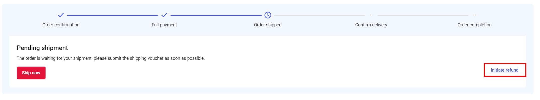 Initiate Refund Option 2